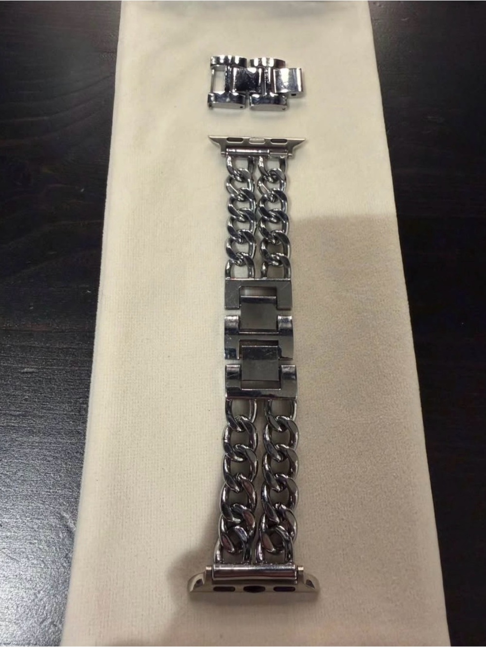 Silver Double Chain Apple Watch Strap - 38MM / 40MM / 41MM /Series 10 & 11 42MM